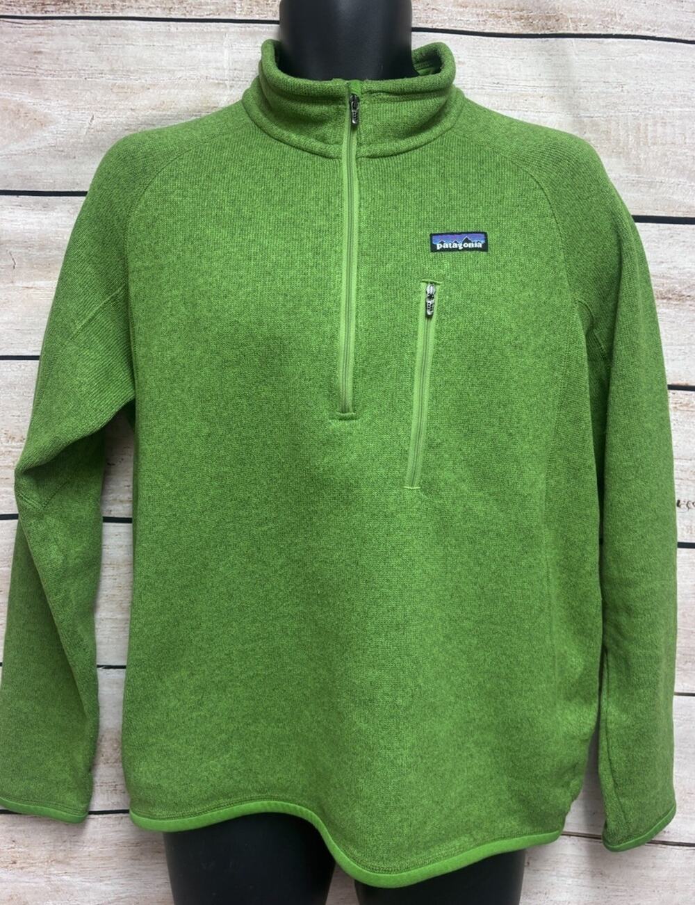 Patagonia Mens M Green Better Sweater Quarter Zip Fleece Pullover Long Sleeve